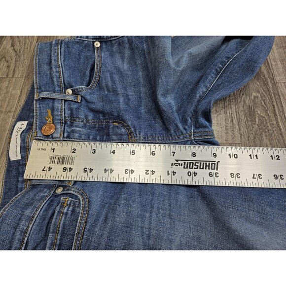 (3/$35) Ann Taylor LOFT Jeans Women 0 / 25 Blue Modern Skinny Distressed Raw Hem - Picture 13 of 14
